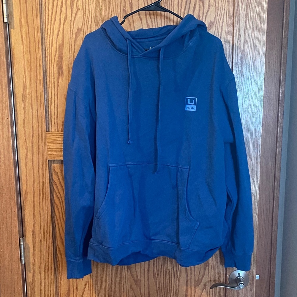 Huk Deep Blue Men's Hoodie EUC